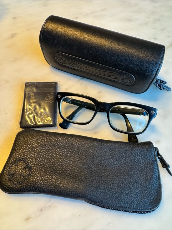 Other - Authentic Chrome Hearts GITTIN ANY? Black Eyeglasses Frames w/ Case Pouch Cloth